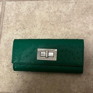 Armani Exchange Emerald Green Clutch croc embossed